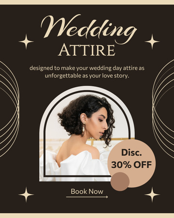 Offer Discounts on Women's Wedding Attires Instagram Post Vertical Design Template