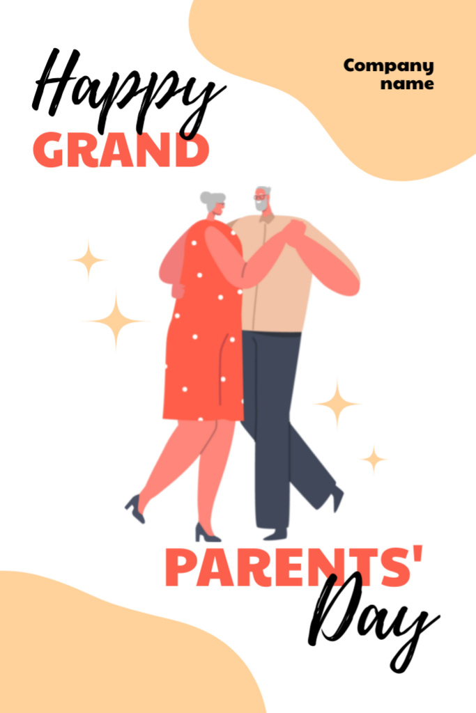 Happy Grandparents Day Postcard 4x6in Vertical Modelo de Design