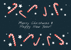 Lovely Christmas and New Year Cheers with Candy Cane Pattern