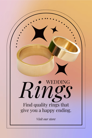 Plantilla de diseño de Oferta de anillo de bodas de oro de alta calidad Pinterest 