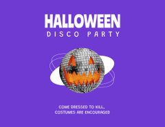 Amazing Halloween Disco Party Announcement With Slogan