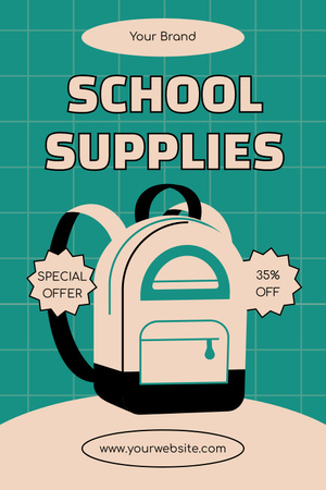 Speciální nabídka sleva na školní potřeby s batohem Pinterest Šablona návrhu