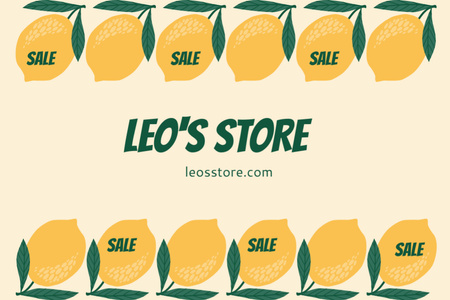 Summer Sale Announcement with Lemons on Yellow Postcard 4x6in Πρότυπο σχεδίασης