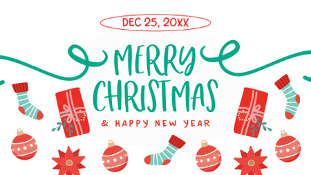 Designvorlage Merry Christmas Wishes für FB event cover