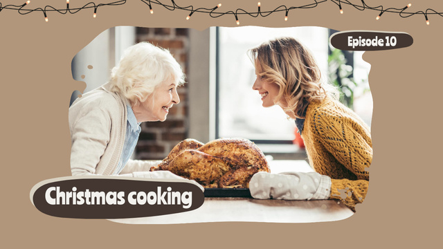 Christmas Cooking Series Beige Youtube Thumbnail Design Template