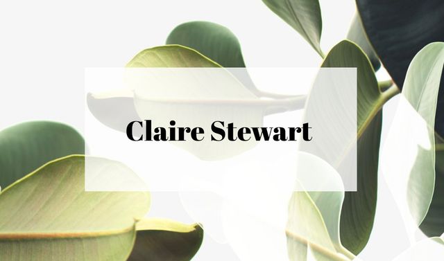 Green Plant Leaves Frame Business card – шаблон для дизайну