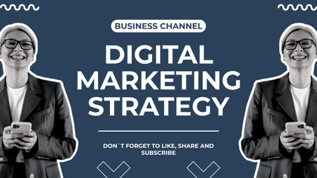 Platilla de diseño Professional Vlogger About Digital Marketing Strategy Youtube Thumbnail