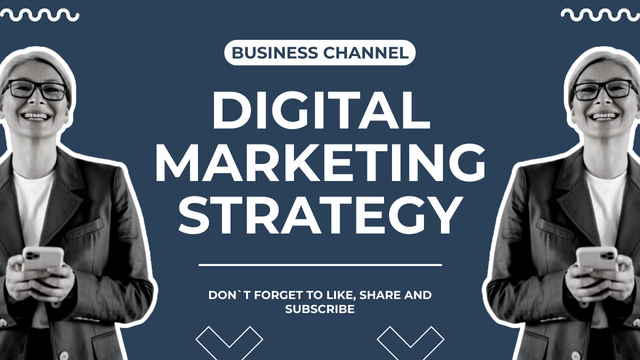 Professional Vlogger About Digital Marketing Strategy Youtube Thumbnail Šablona návrhu