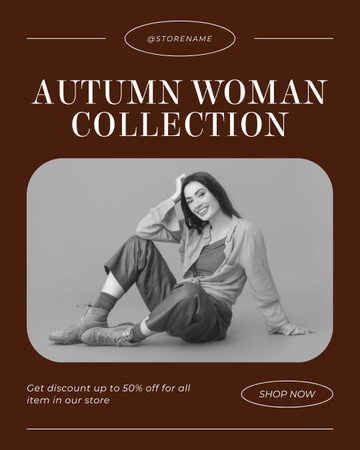 Platilla de diseño Autumn Female Clothes Collection Promotion Instagram Post Vertical