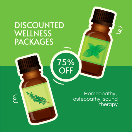 Discounted Wellness Packages With Essential Oils LinkedIn post Design Template