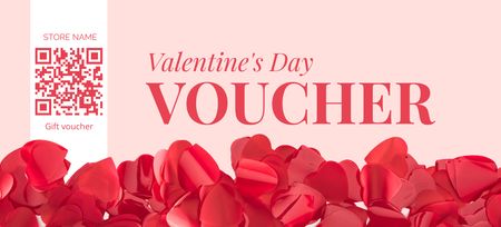 Fresh Rose Petals For Valentine's Day Gift Voucher Offer Coupon 3.75x8.25inデザインテンプレート