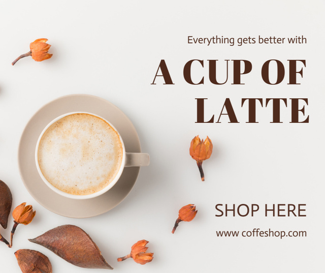 Coffee latte warming drinks Facebook – шаблон для дизайну