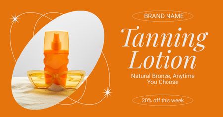 Natural Tanning Lotion Sale for Bronze Skin Facebook AD Design Template
