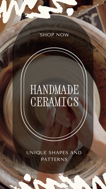 Unique Shaped Handmade Ceramics Offer Instagram Video Story Modelo de Design