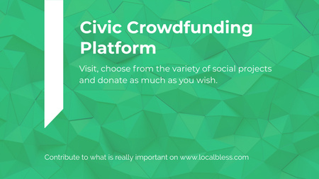 Anúncio da plataforma de crowdfunding no padrão de pedra Title 1680x945px Modelo de Design