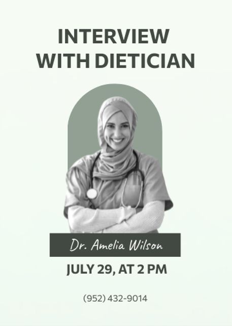 Summer Interview With Corporate Nutritionist Doctor Invitation Design Template