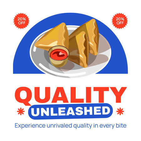 Plantilla de diseño de Anuncio de restaurante informal rápido con ilustración de nachos chips Instagram AD 