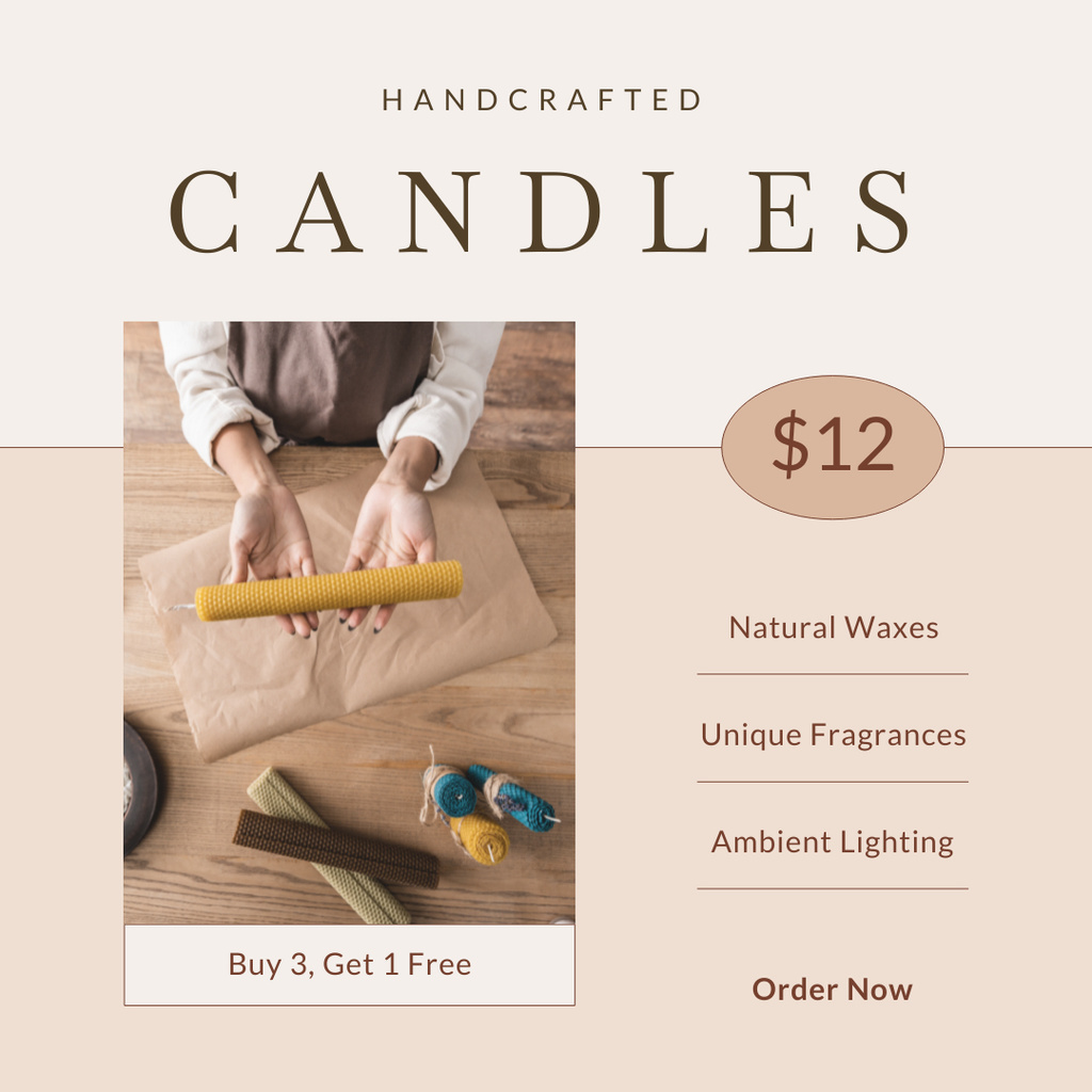 Ontwerpsjabloon van Instagram van Favorable Prices for Craft Candles