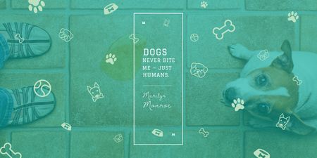 Citation about good dogs Twitter Design Template