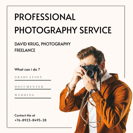 Professional Photographer Services Ad Instagram Design Template