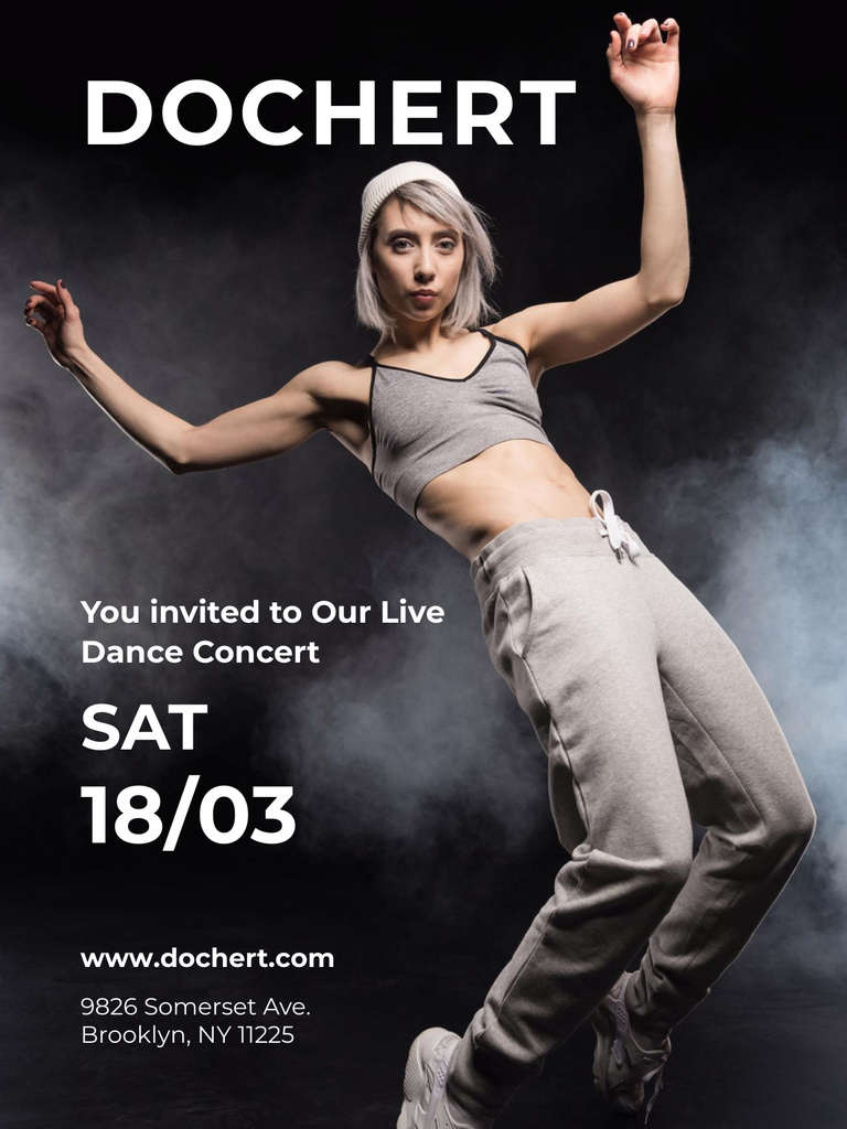 Dance Concert Invitation Poster US Design Template