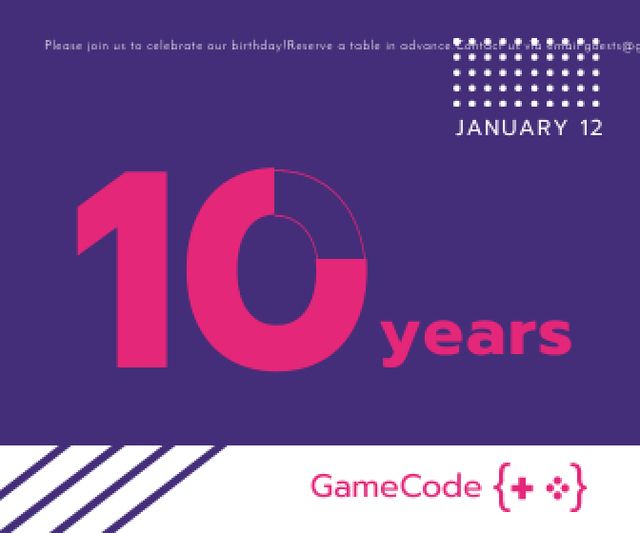 10 years anniversary event announcement Large Rectangle Design Template