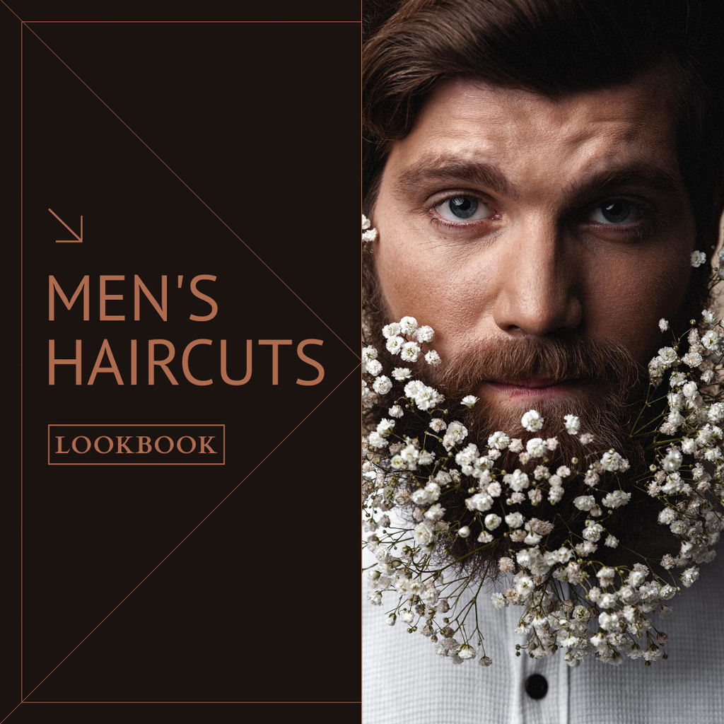 Stylish Barbershop Services Offer With Haircuts Instagram Šablona návrhu