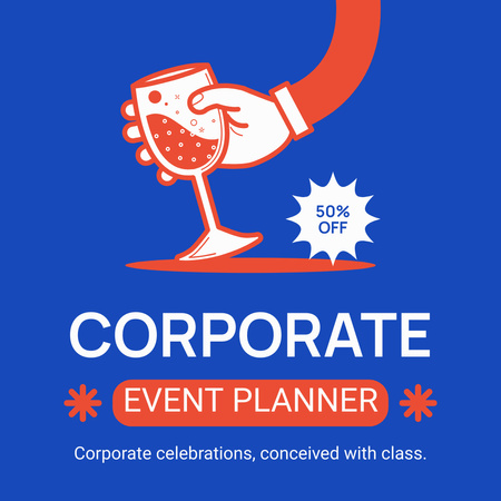Planning Corporate Celebration at Discount Instagram AD Design Template