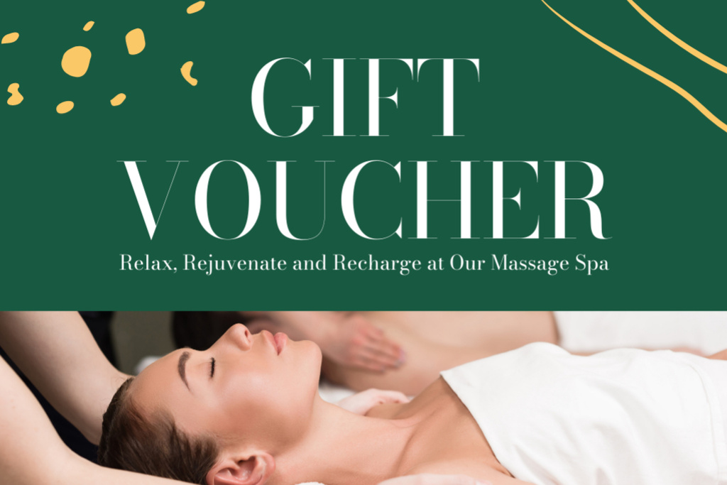 Massage Studio Gift Card Gift Certificate Tasarım Şablonu