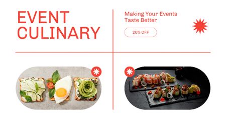 Event Culinary Services with Tasty Fresh Sandwiches Facebook AD Design Template