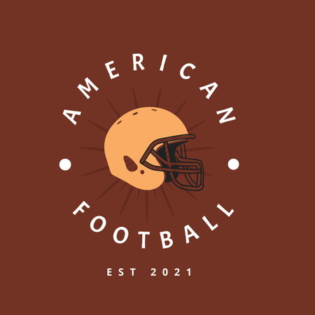 American Football Club Emblem on Brown Logo Design Template