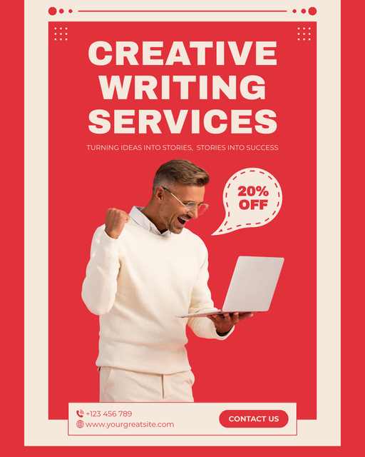 Top-notch Writing Service At Reduced Price Offer Instagram Post Vertical Modelo de Design