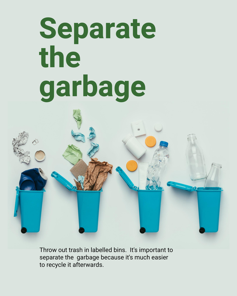 Sort the Garbage for Planet Protection Poster 16x20in Tasarım Şablonu