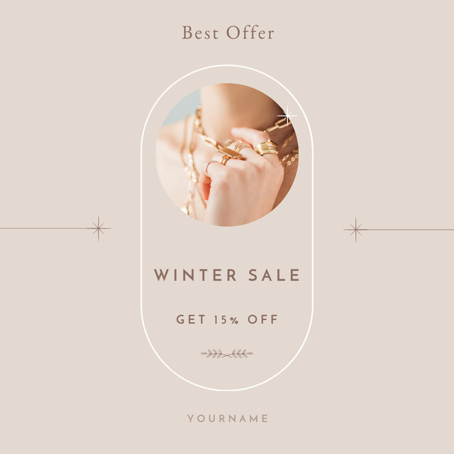 Ontwerpsjabloon van Instagram van Winter Jewelry Sale Announcement