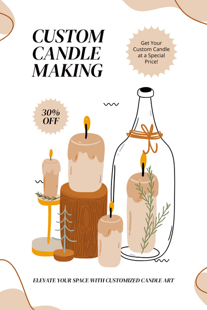 Ontwerpsjabloon van Pinterest van Handcrafted Candles with Artisanal Aromas