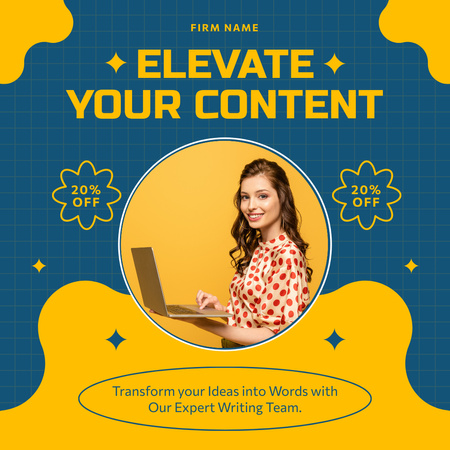 Expert Writing Team Offer Discounts For Writing Service Instagram AD Design Template