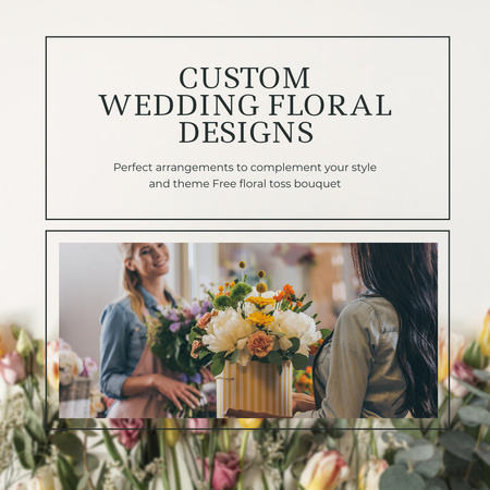 Послуги професійного флориста для весільних заходів Instagram – шаблон для дизайну