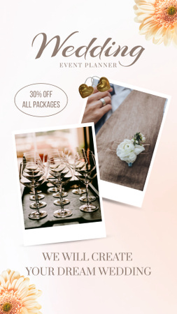 Designvorlage Wedding Event Planner Services With Discount für Instagram Video Story