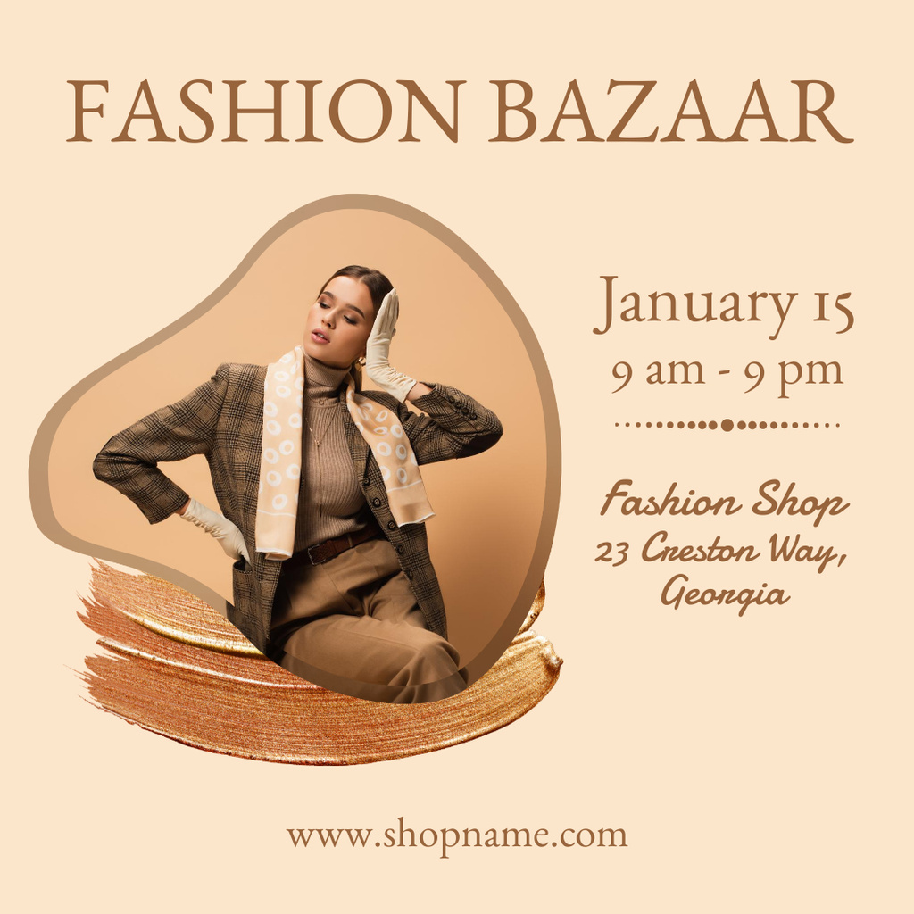 Fashion Bazaar Ad with Woman Instagram – шаблон для дизайна