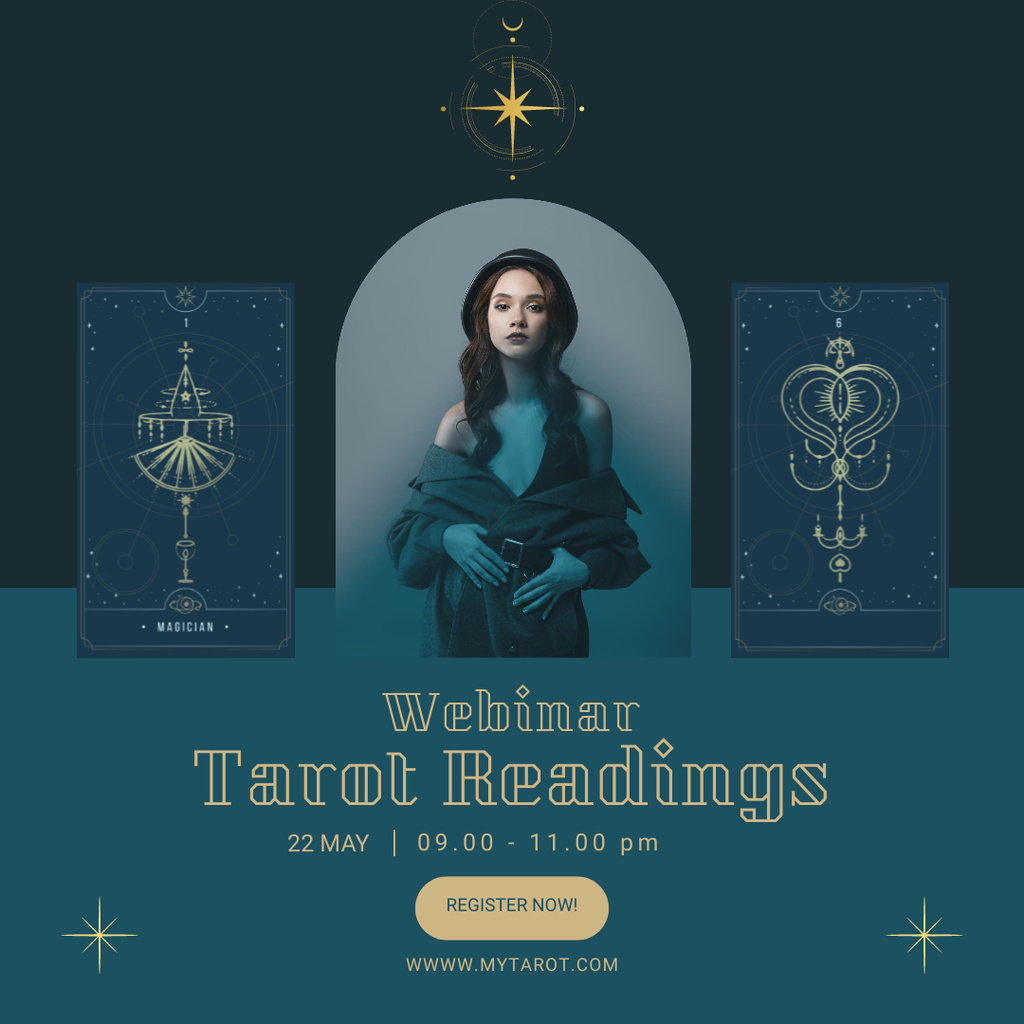 Magical Tarot Readings Webinar Instagram tervezősablon