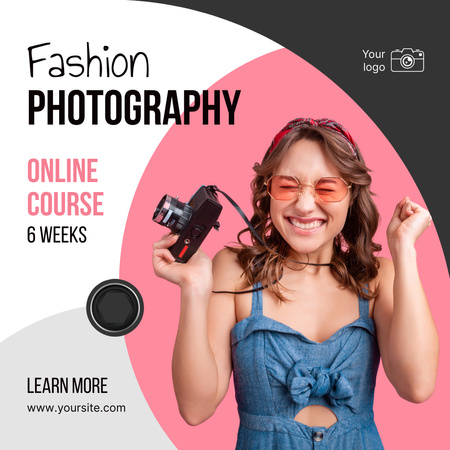 Designvorlage Online-Angebot für Modefotografie-Kurse für Animated Post