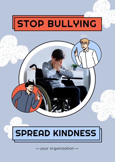 Fostering Awareness to Stop Bullying Poster Design Template
