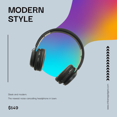 Designvorlage Angebotspreise für moderne, stilvolle Kopfhörer für Instagram AD