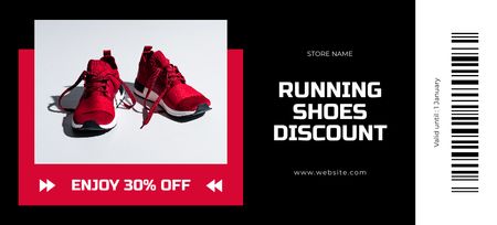 Sport Store Discount Offer on Running Shoes Coupon 3.75x8.25in Šablona návrhu