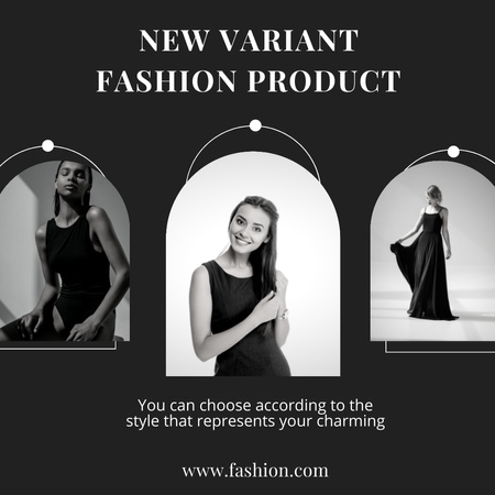Charming Black Dresses In New Fashion Product Instagram Design Template