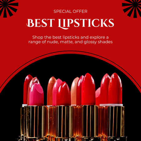 Various Shades of Red Lipstick Instagram Design Template