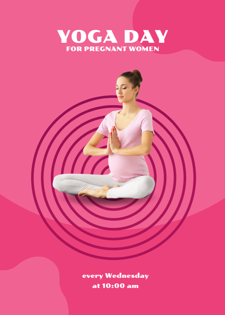 Plantilla de diseño de Yoga Day for Pregnant Women Announcement Invitation 