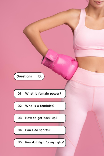 Girl Power Inspiration with Fit Young Woman Pinterest Design Template