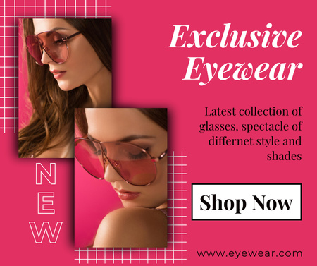 Fashion Glasses Collection for Women Facebook Design Template