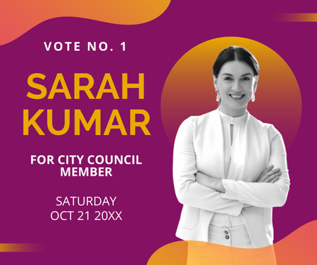 Platilla de diseño Vote for Woman as City Council Member Facebook